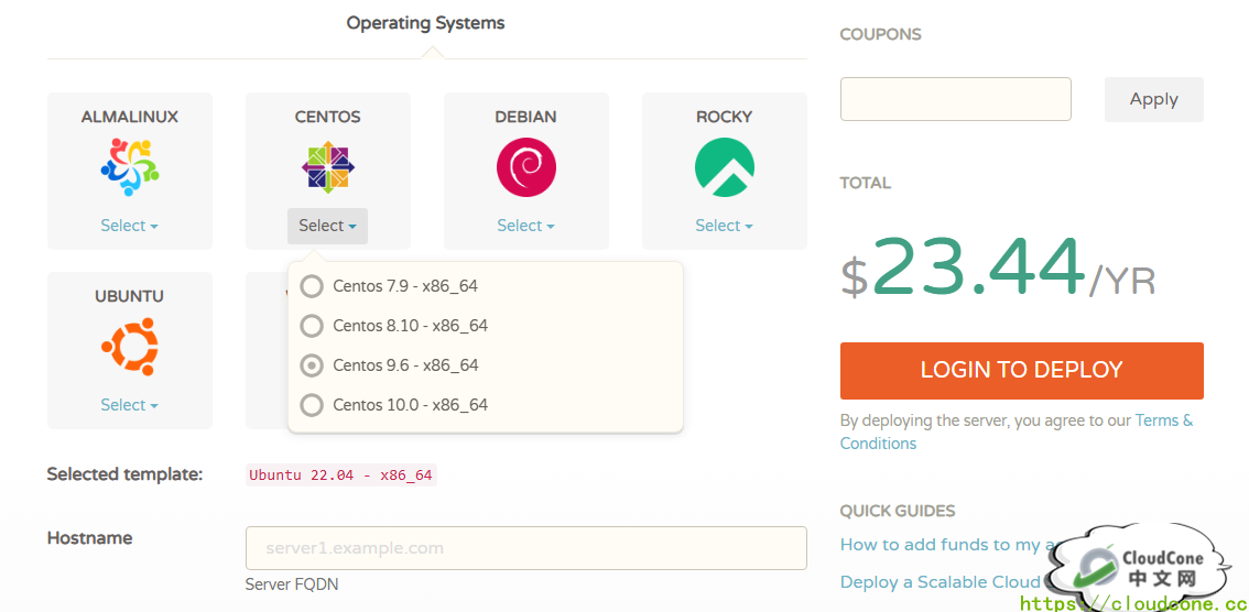 CloudCone系统模板更新: CentOS/Rocky Linux 等新版系统上线 - CloudCone - CloudCone中文网,国外VPS,按小时计费,随时退款 CloudCone系统模板更新: CentOS/Rocky Linux 等新版系统上线 - CloudCone - CloudCone中文网,国外VPS,按小时计费,随时退款